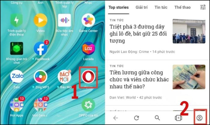Cách chặn quảng cáo trên điện thoại OPPO bằng trình duyệt Opera