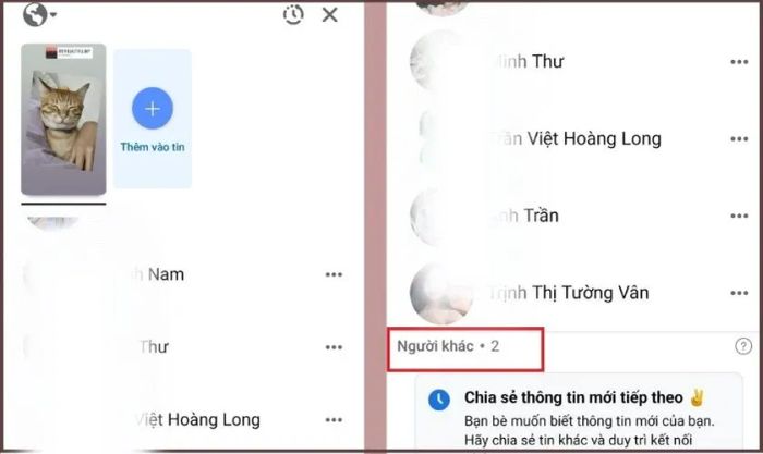 Cuộn xuống cuối danh sách để kiểm tra người lạ đã xem story của bạn trên Facebook