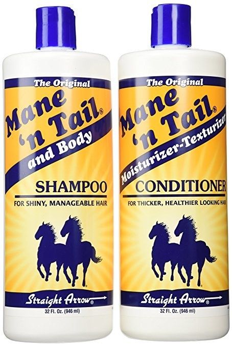 the shampoo and conditioner bottles