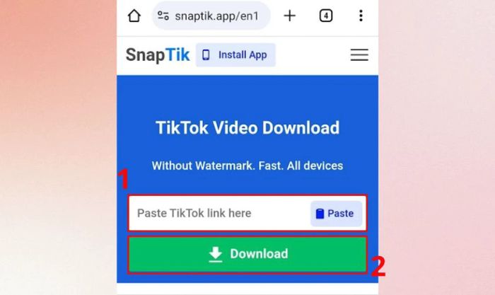 Hướng dẫn tải ảnh từ TikTok không dính logo bằng Snaptik
