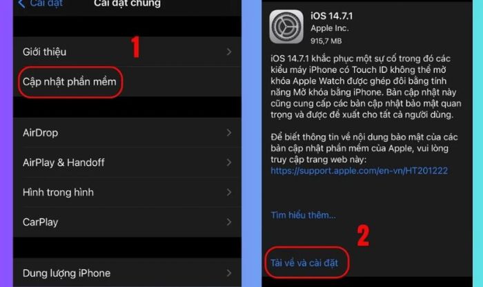 Kiểm tra và cập nhật phần mềm cần thiết trên iPhone