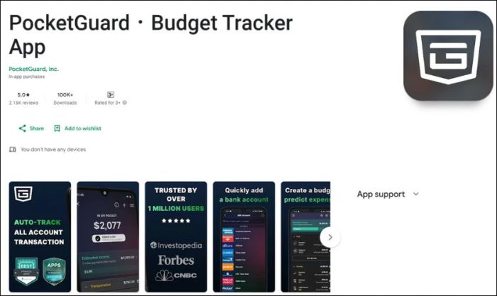 Quản lý chi tiêu số hóa an toàn với Pocket Guard