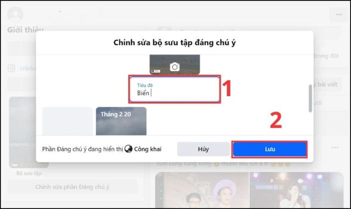 Hãy tạo tiêu đề cho tin nổi bật của bạn và ấn lưu lại