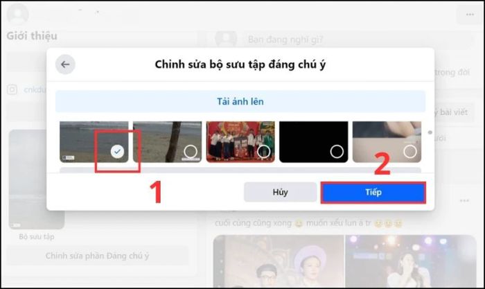 Sau khi chọn các tin bạn muốn đưa vào bộ sưu tập, chỉ cần nhấn Tiếp