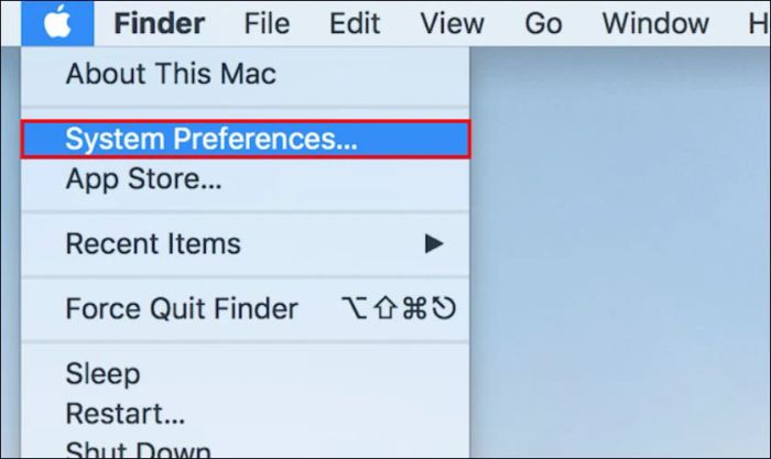 Chọn System Preferences…(Tùy chọn hệ thống…)