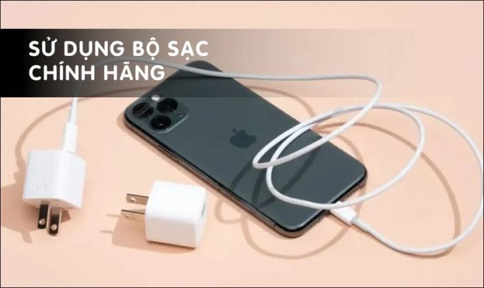 Sử dụng bộ sạc chính hãng là cách tốt nhất để sạc pin cho điện thoại mới.