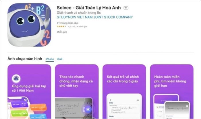 App Solvee - Ứng dụng học tập và giải bài tập bằng camera được nhiều người tin dùng