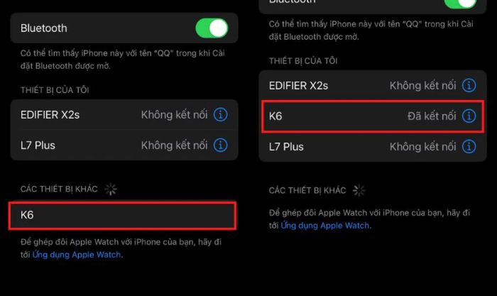 Từ danh sách thiết bị Bluetooth hiển thị, hãy tìm và chọn tên loa mini của bạn