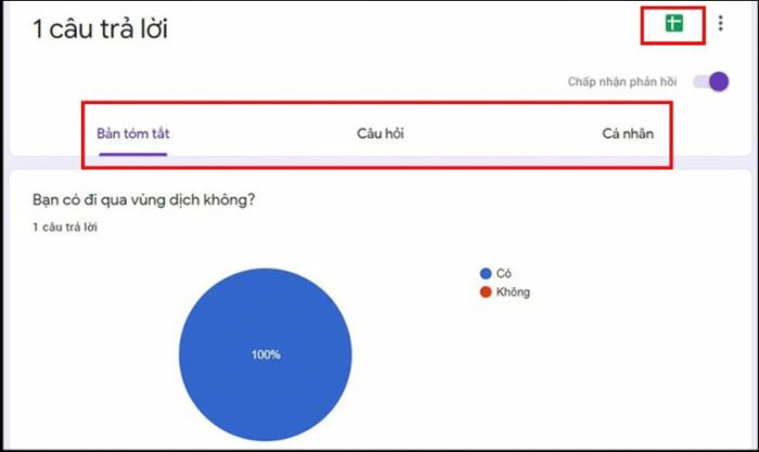 Có ba cách để bạn xem câu trả lời: Xem tóm tắt câu trả lời, Xem câu trả lời cá nhân, Xem câu trả lời qua bảng tính