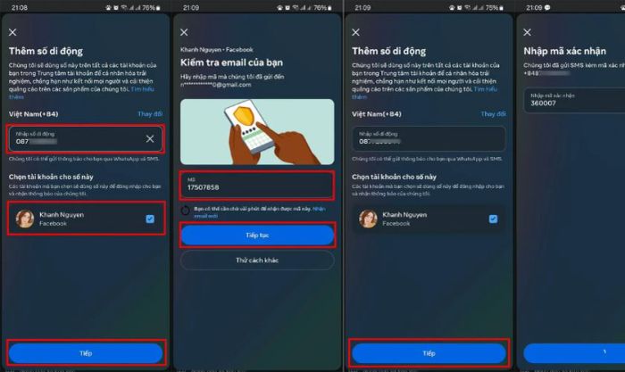 Hướng dẫn xác minh tài khoản Facebook bằng số điện thoại - Bước 3
