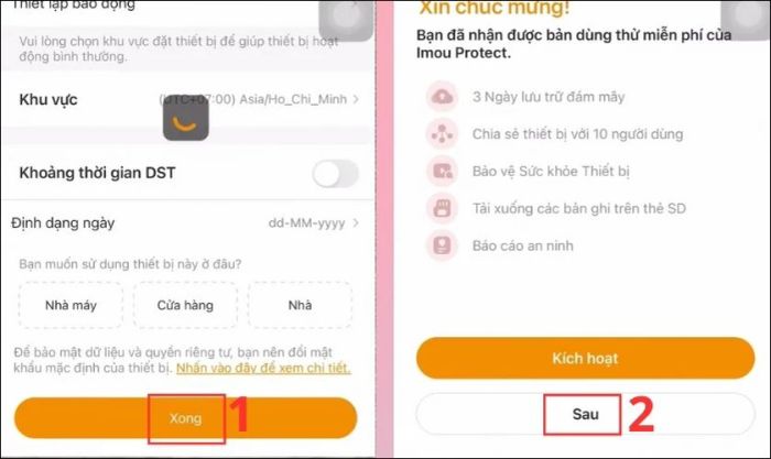 Bạn đã hoàn thành việc đăng ký và thêm camera vào ứng dụng Imou Life