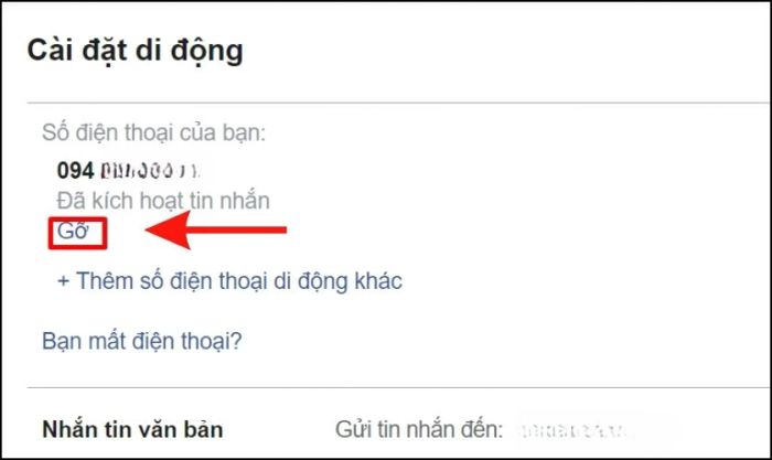 Chọn số điện thoại cần xóa và nhấn Gỡ
