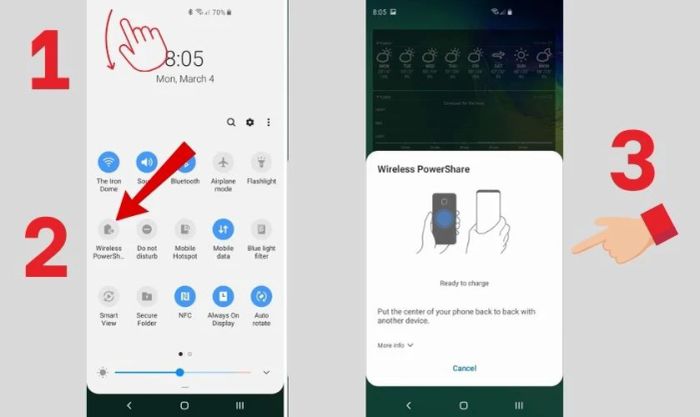 Hướng dẫn chia sẻ pin không dây trên Samsung