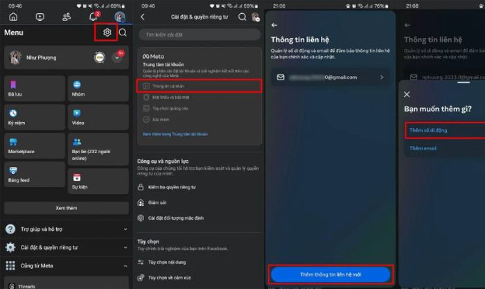Hướng dẫn xác minh tài khoản Facebook bằng số điện thoại - Bước 1 và 2