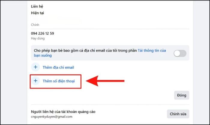 Nhấn chọn Thêm số điện thoại