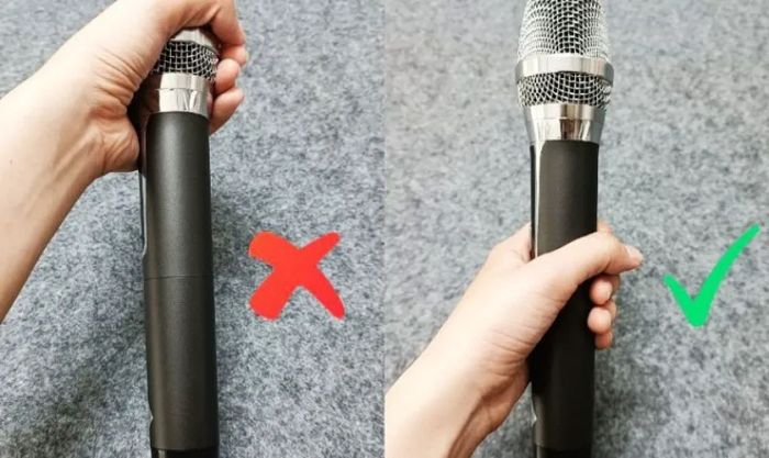 Cầm mic sai cách là nguyên nhân khiến loa bị rè và phát ra tiếng hú khó chịu