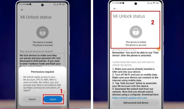 Xác nhận thông báo trên màn hình chính của điện thoại Xiaomi