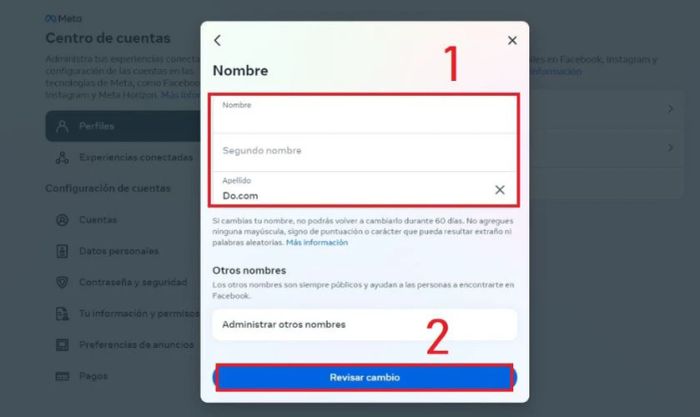 Bạn chọn Revisar cambio để thay đổi