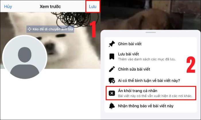 Chọn Ẩn khỏi trang cá nhân để bảo vệ sự riêng tư của bạn