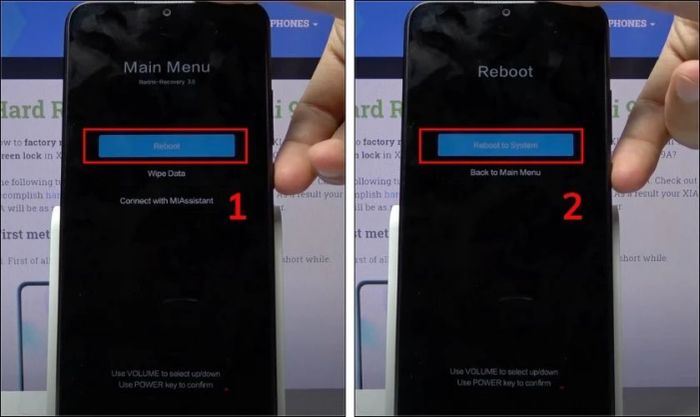 Chọn Reboot to System để khởi động lại hệ thống