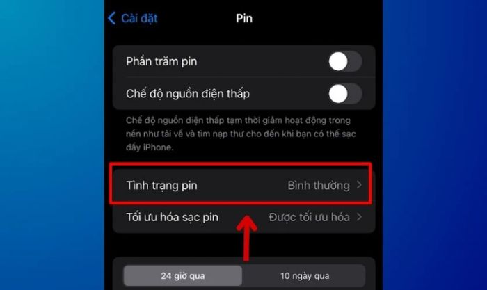 Kiểm tra tình trạng pin