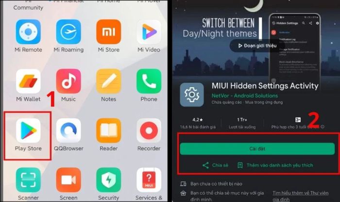 Truy cập CH Play và tải xuống ứng dụng MIUI Downloader