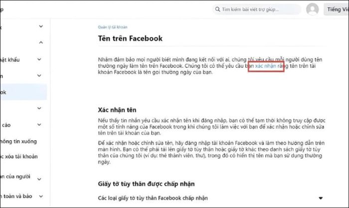 Nhấn vào Xác nhận