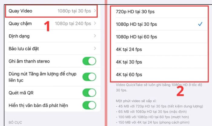 Tùy chỉnh độ phân giải video