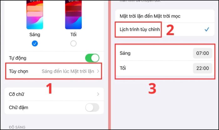 Hướng dẫn bật chế độ màn hình tối tự động