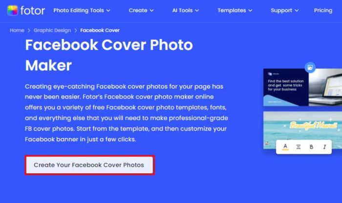 Hướng dẫn tạo ảnh bìa Facebook theo tên mình trực tuyến bằng Fotor