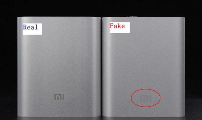 Kiểm tra sạc dự phòng Xiaomi chính hãng thông qua thiết kế