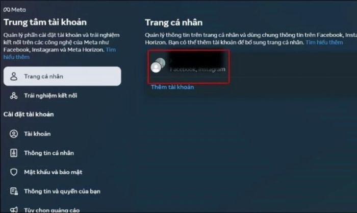 Nếu bạn đang quản lý nhiều tài khoản, hãy chọn tài khoản mà bạn muốn thay đổi tên