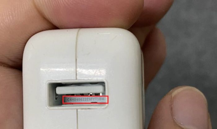 Kiểm tra số seri để phân biệt sạc iPad thật và giả