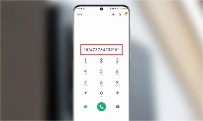 Nhập dãy mã lệnh vào ứng dụng Gọi điện như hướng dẫn