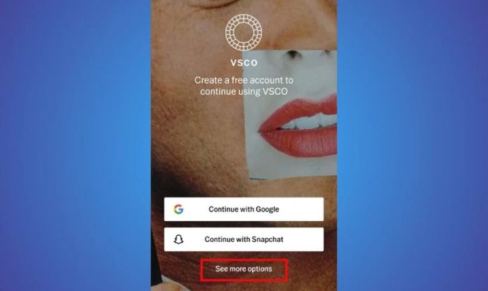 Hướng dẫn đăng nhập VSCO bằng email