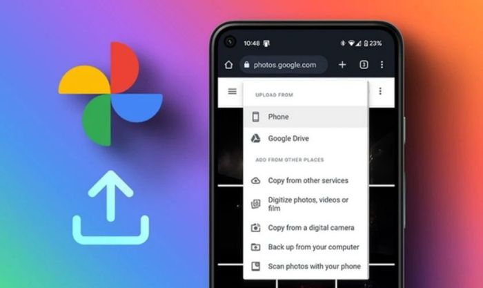 Sao lưu ảnh lên Google Photos để đảm bảo không bị mất dữ liệu
