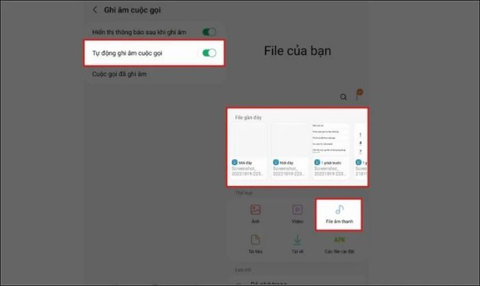File ghi âm sẽ tự động được lưu trữ trong ứng dụng Ghi âm.