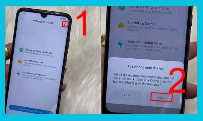 Hướng dẫn xoá không gian thứ 2 trên Realme đơn giản
