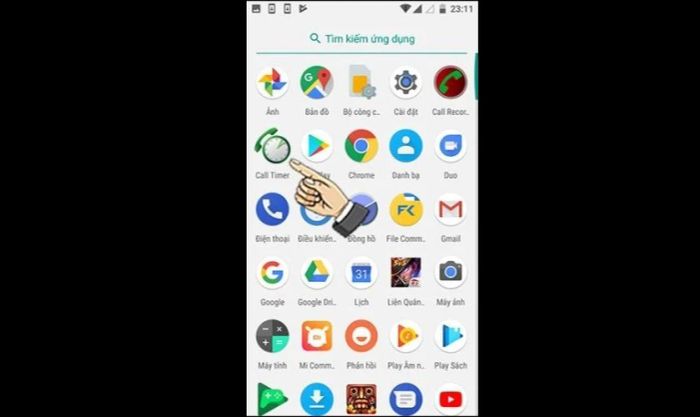 Mở ứng dụng Call Timer đã được tải và cài đặt thành công trên thiết bị của bạn