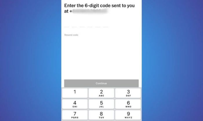 Nhập mã code và bấm Continue