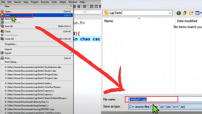 Hướng dẫn chạy chương trình trên Dev C++ - bước 2