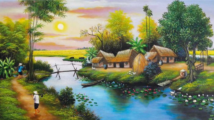 Hình ảnh vẽ tranh quê hương đơn giản và dễ thực hiện
