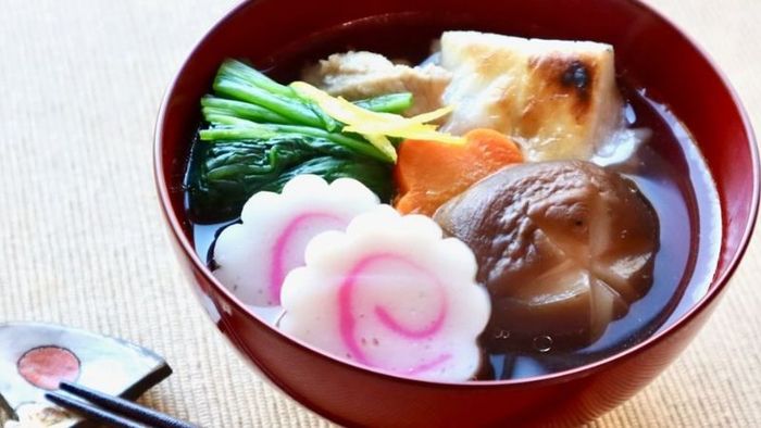 Traditional Ozoni rice cake served during the Oshougatsu festival