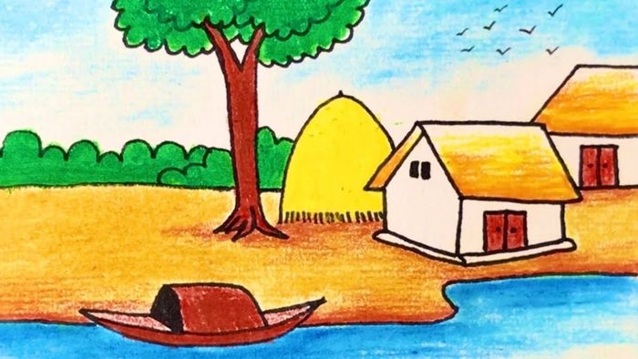 Hình ảnh vẽ tranh quê hương đẹp và đầy cảm xúc