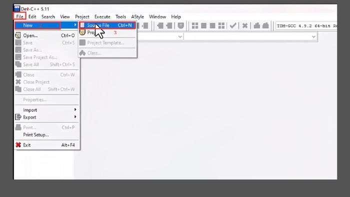 Hướng dẫn tạo chương trình mới trên Dev C++