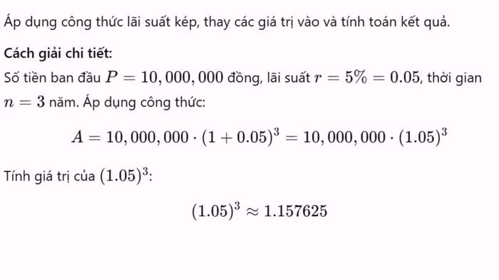 Hướng dẫn giải bài tập ví dụ 3 với công thức tính lũy thừa