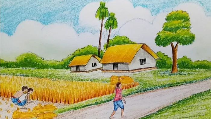 Hình ảnh vẽ tranh quê hương đẹp nhất, đầy nghệ thuật