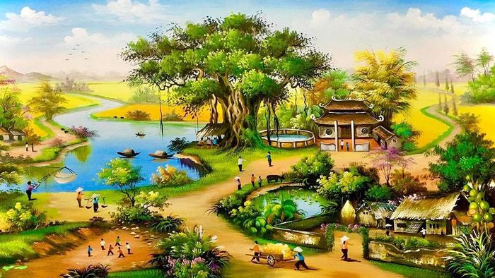 Hình ảnh vẽ tranh quê hương chuyên nghiệp và đầy nghệ thuật