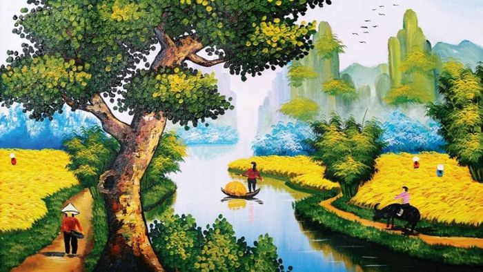 Vẽ tranh quê hương đẹp và đầy cảm xúc