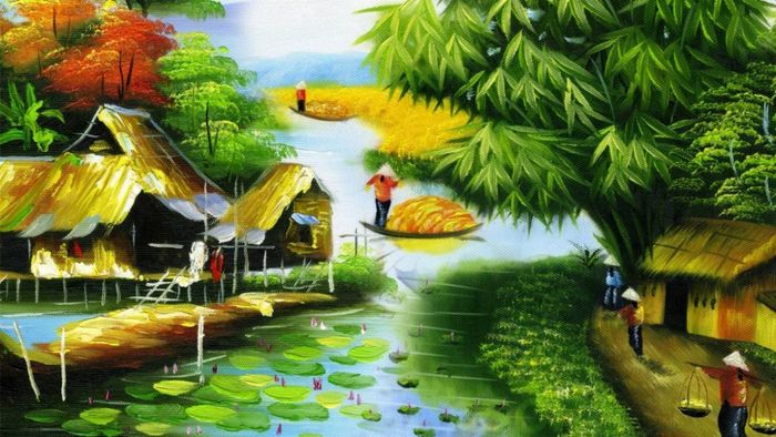 Những hình ảnh vẽ tranh quê hương đẹp và ấn tượng